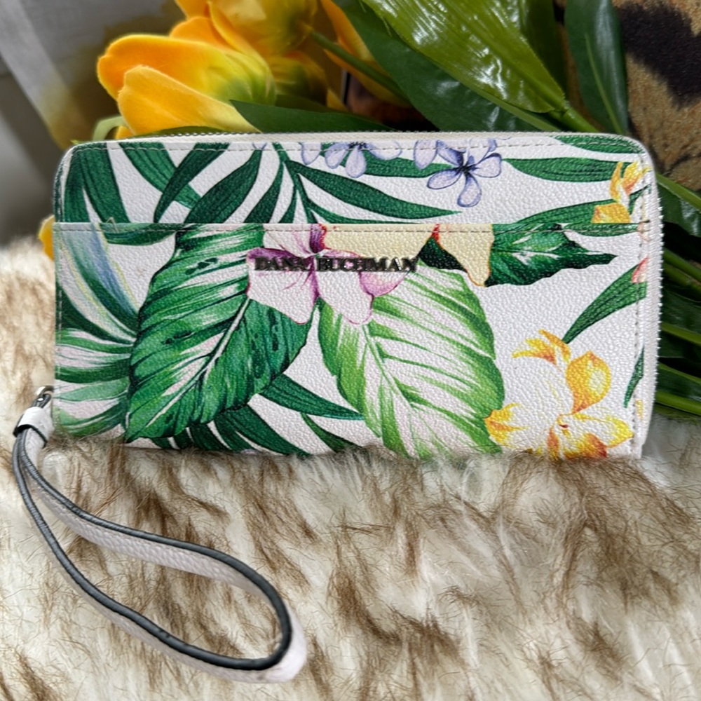 Dana Buchman long zip around wallet with wristlet strap